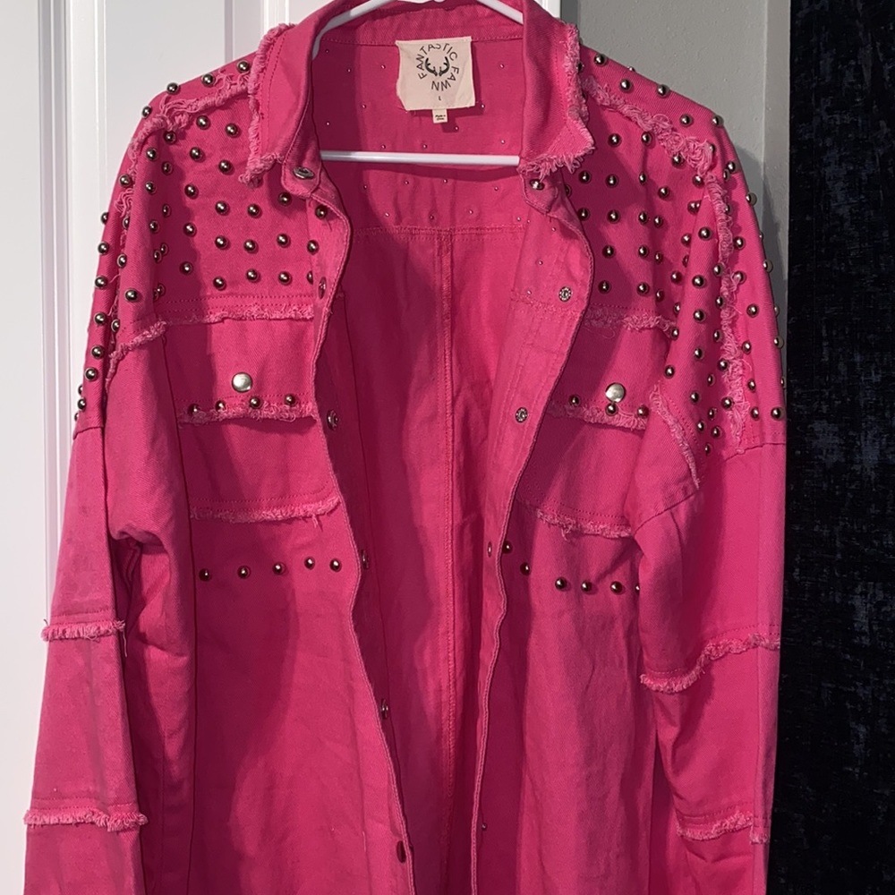 Pink Studded Shacket - Picture 8 of 8